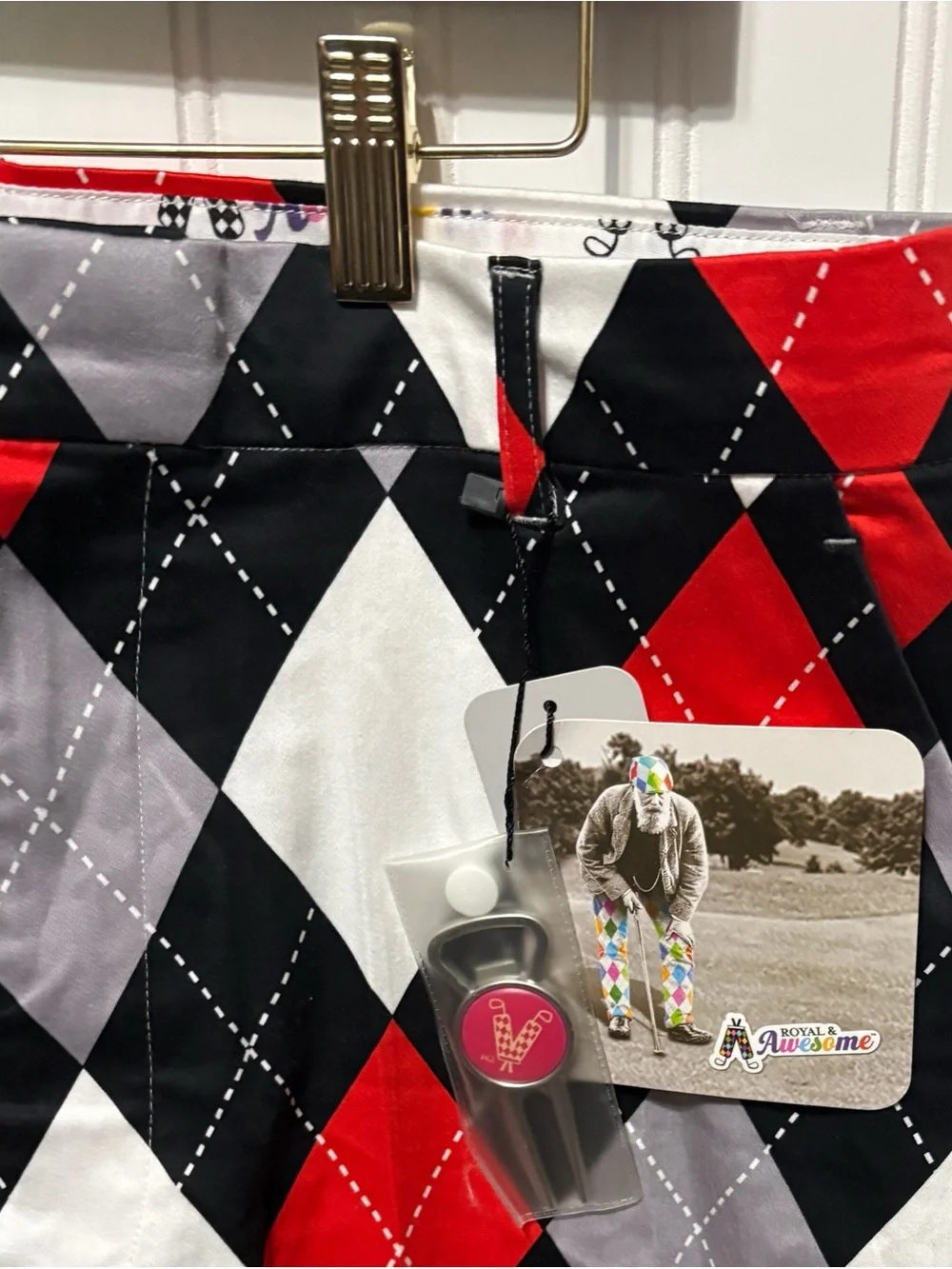 DIAMONDS IN THE ROUGH Plus Twos 2s Black Red Golf Knickers Pants Men Size 42 NEW